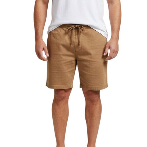 No Boundaries Other - NWT No Boundaries Men’s XL 40-42 Jogger Shorts Brown Stretch Twill Elastic Waist